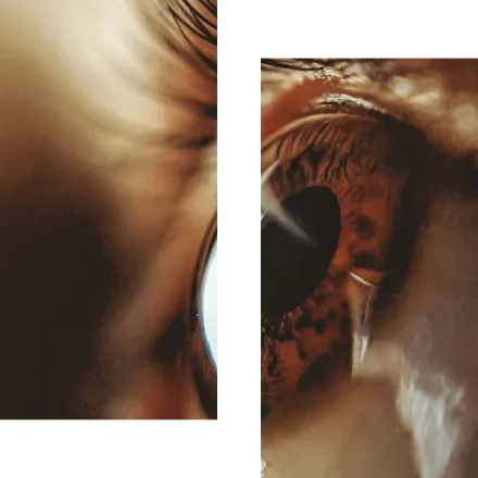 Oeil émerveillé prêt à prendre contact